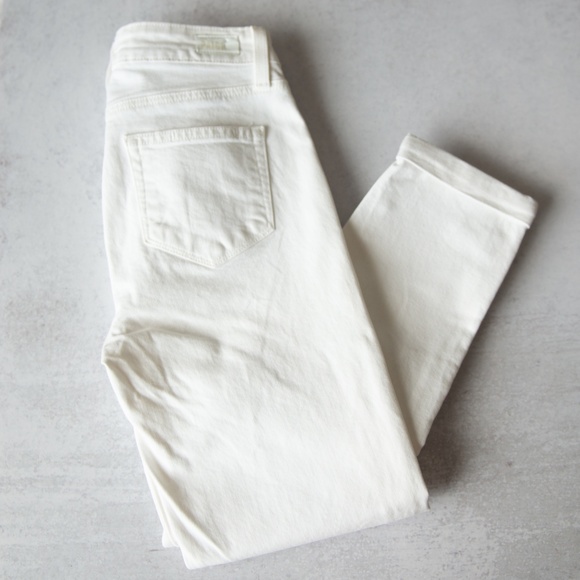 PAIGE  Skyline Crop Skinny Cuffed Hem Optic White Jeans Size 25 - Picture 1 of 12